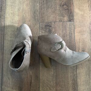 Maurices Beige Ankle Boots with Strap Detail